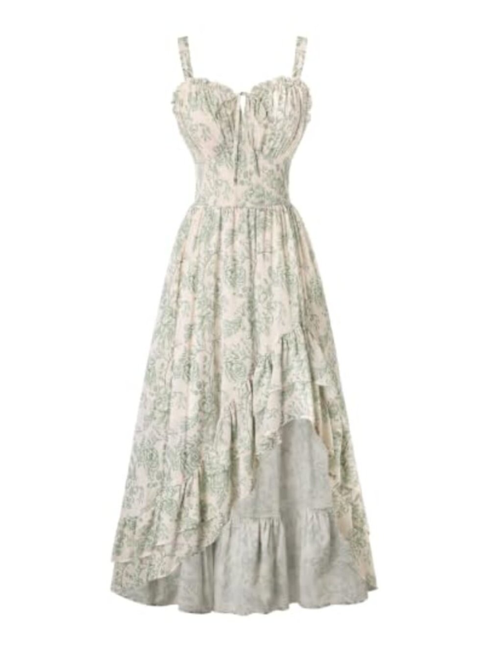 Women Floral Chiffon Corset Midi Sundress Sleeveless Summer